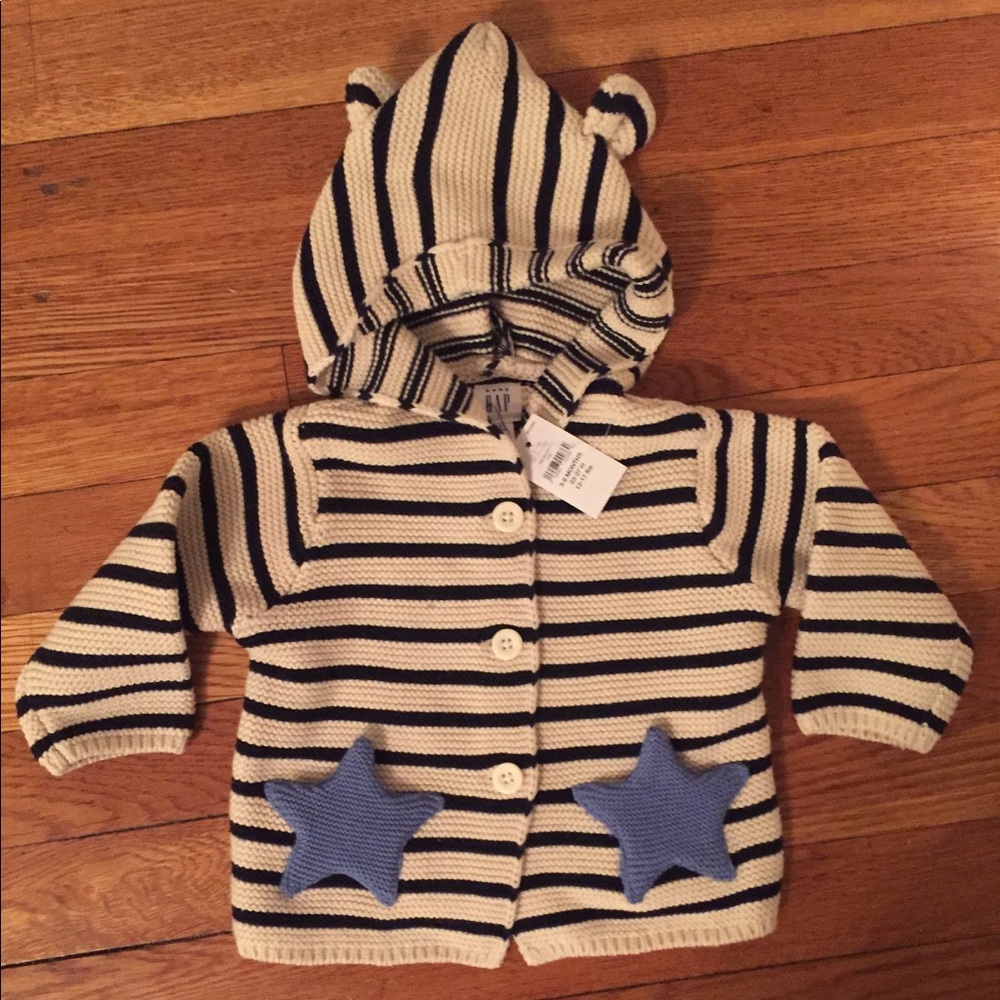 GAP Starfish Button Front Sweater 3-6M